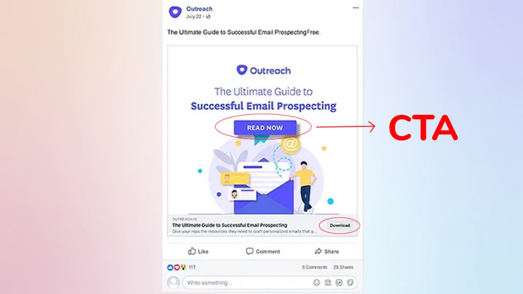Guide page with a CTA pointing users to an unrelated action