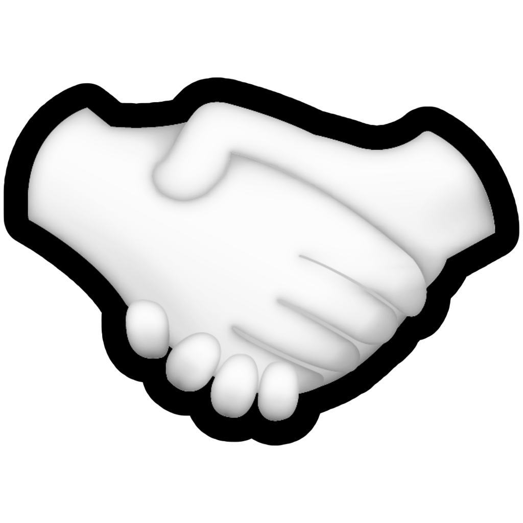 White handshake icon extracted from Roblox cache